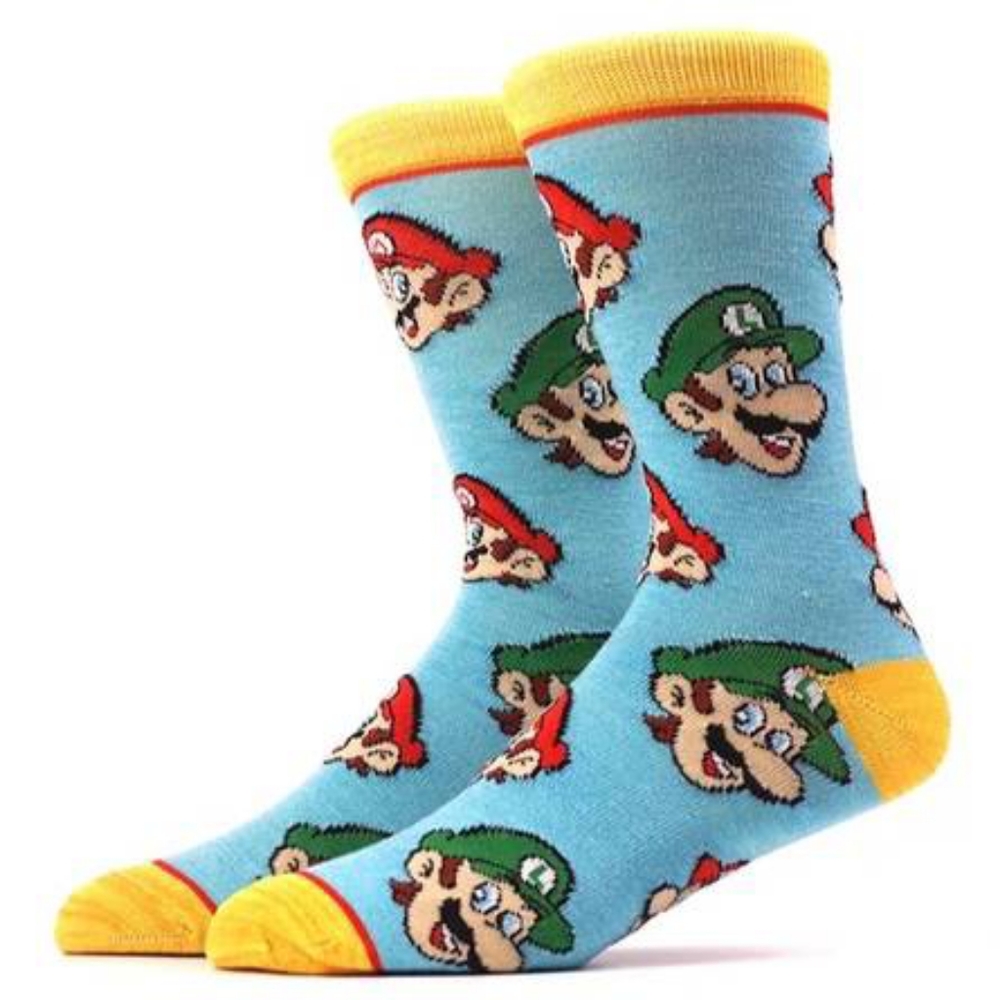 Super Mario Socks 🆕 NEW Fit Size 6-12 🔥 Mario Luigi
